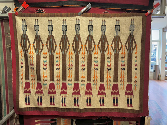 Vintage Yei Weaving, Yei weaving for sale, Navajo Yei weaving for sale, Telluride gallery, navajo rug for sale 