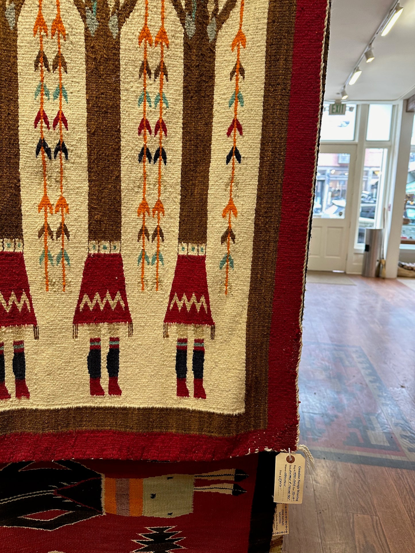 Vintage Yei Weaving, Yei weaving for sale, Navajo Yei weaving for sale, Telluride gallery, navajo rug for sale 