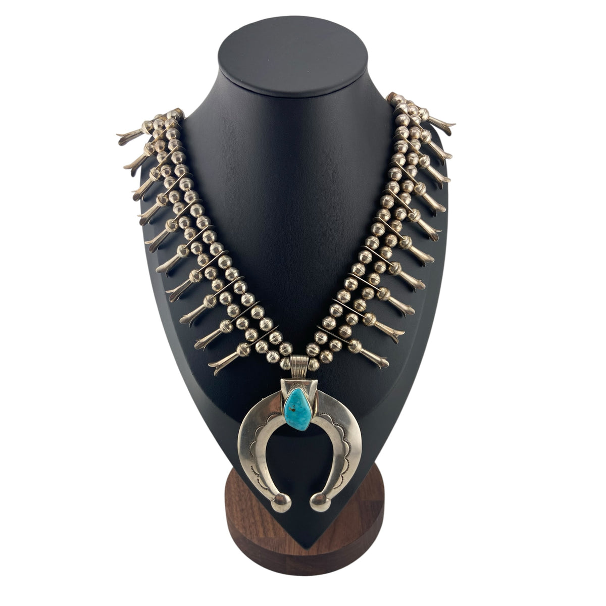 Sterling silver, turquoise, navajo, squash blossom, 