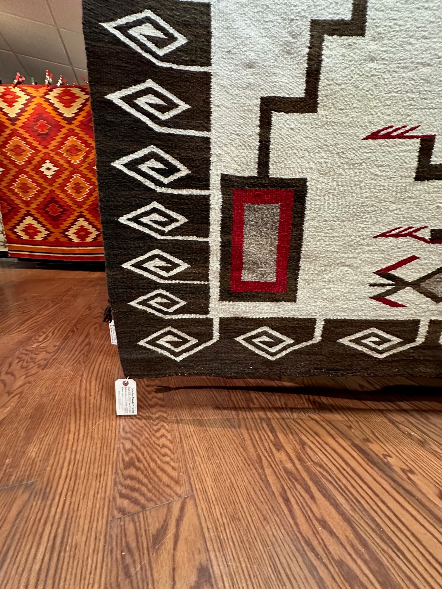 JB Moore Navajo Rug for sale, Antique navajo rug for sale, Navajo storm weaving, telluride gallery
