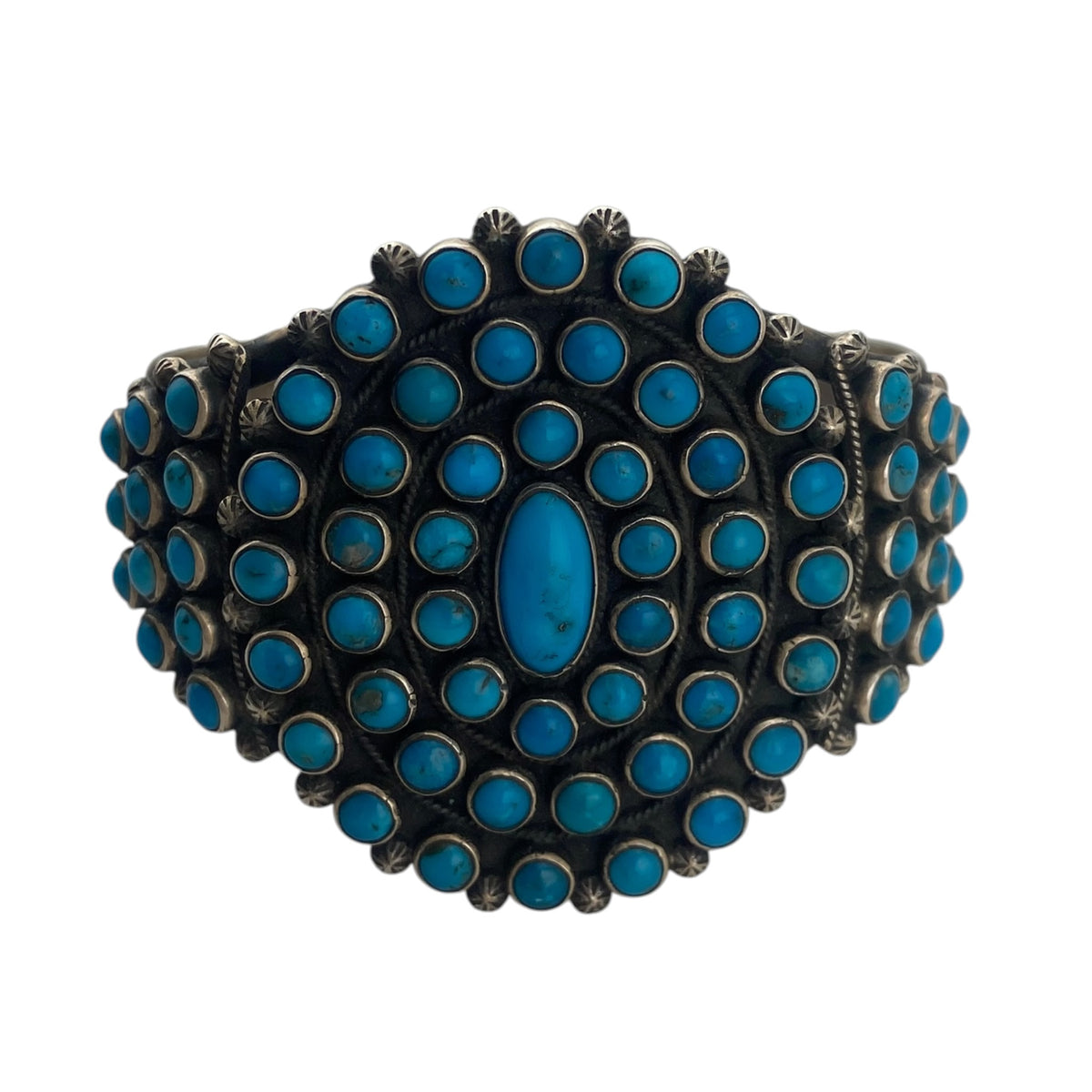 zuni snake eye, sterling silver cuff, turquoise