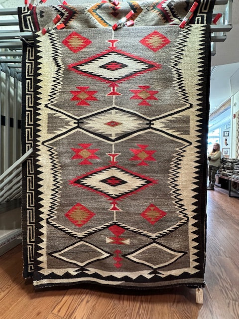 Antique Ganado Dazzler and Diamond Navajo Weaving, navajo rug for sale, authentic navajo weaving, telluride furnishings, telluride gallery