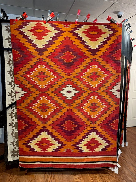 Antique Navajo Transitional Dazzler Blanket, navajo rug for sale, authentic navajo weaving, telluride furnishings, telluride art gallery 