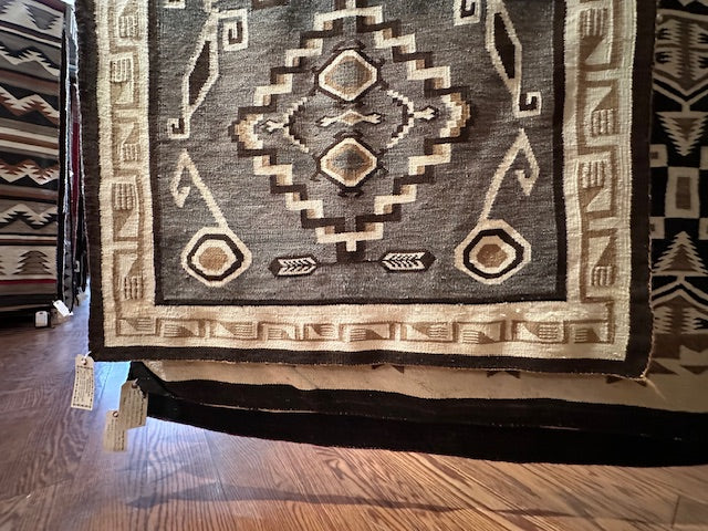 Marie Police Klah Navajo weaving, Antique Two Grey Hills Navajo weaving, navajo rug for sale, telluride furnishings, telluride art gallery