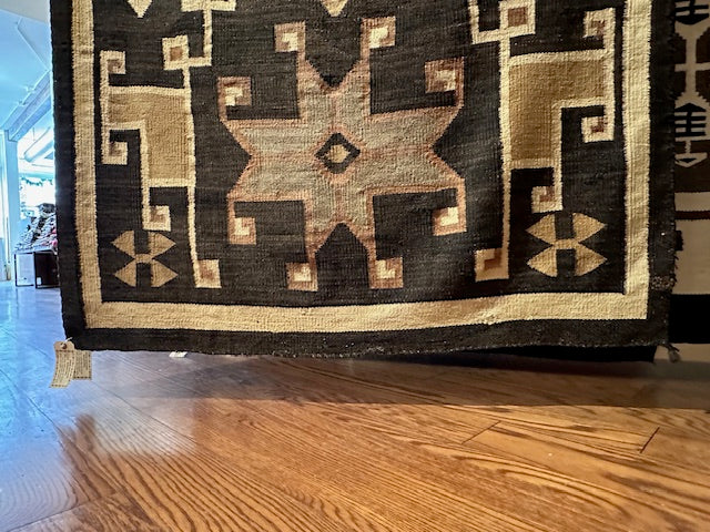 Antique Valero Star Crystal Navajo Weaving, navajo rug for sale, authentic navajo weaving, telluride furnishings, telluride art gallery 