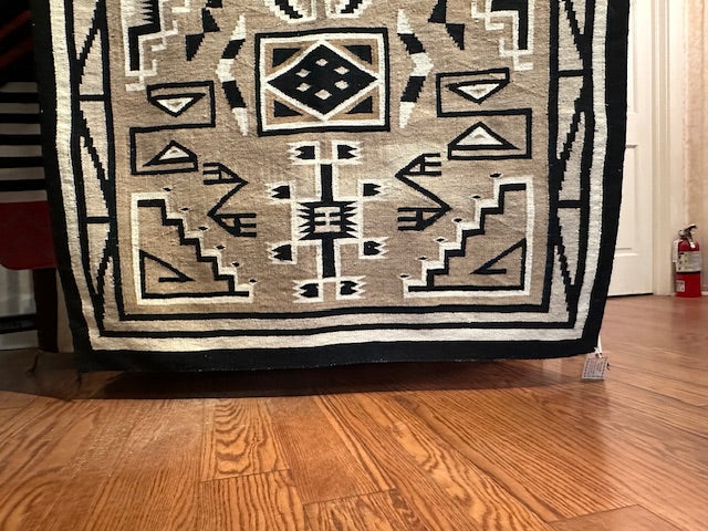 Antique Toadlena/Two Grey Hills Navajo Weaving, navajo rug for sale, authentic navajo, telluride furnishings, telluride art gallery 