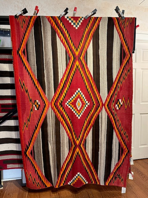 Antique 4th phase Navajo Chief's Blanket, Genuine Navajo Rug for Sale, Native American Art, Telluride Art Gallery 