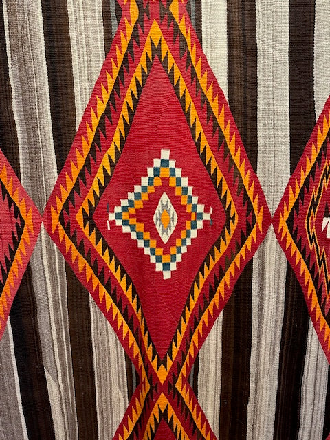 Antique 4th phase Navajo Chief's Blanket, Genuine Navajo Rug for Sale, Native American Art, Telluride Art Gallery 