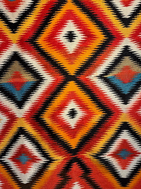 Antique Navajo Eye Dazzler Transitional Blanket, navajo rug for sale, native american weaving, native american art, telluride art gallery