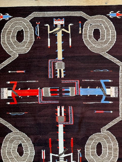 Sadie Begay Navajo Sandpainting weaving, vintage texitle, navajo rugs for sale, telluride art gallery