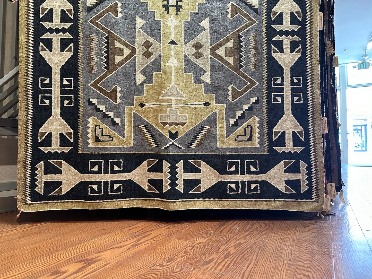 Vintage Large Navajo Teec Nos Pos, navajo rug for sale, vintage textiles, telluride art gallery 