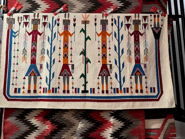 Vintage Shiprock Yei Navajo Weaving, Authentic Navajo Rugs for sale, Telluride gallery, telluride gift shop, Native american art gallery, Telluride 