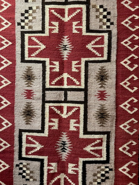 Vintage "Cross" Ganado Navajo Weaving - 35" x 67"