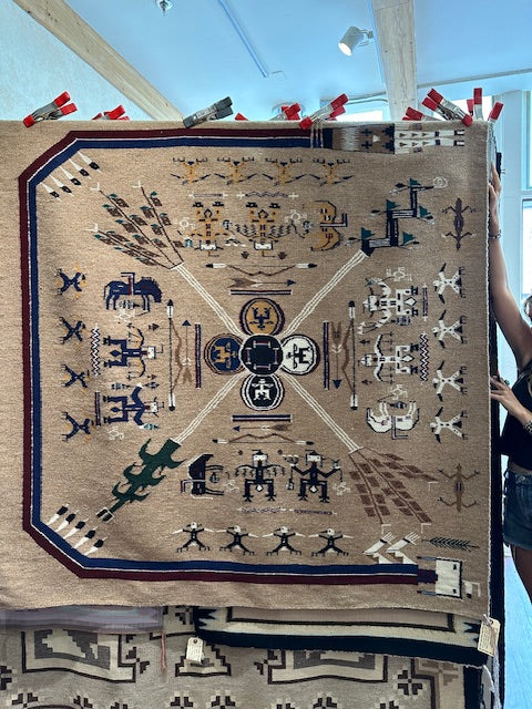 Zonnie Gilmore "Water People" Sand Painting Navajo Weaving, Authentic Navaio weaving for sale, telluride gallery, native american art gallery, telluride gift shop