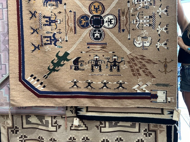 Zonnie Gilmore "Water People" Sand Painting Navajo Weaving, Authentic Navaio weaving for sale, telluride gallery, native american art gallery, telluride gift shop