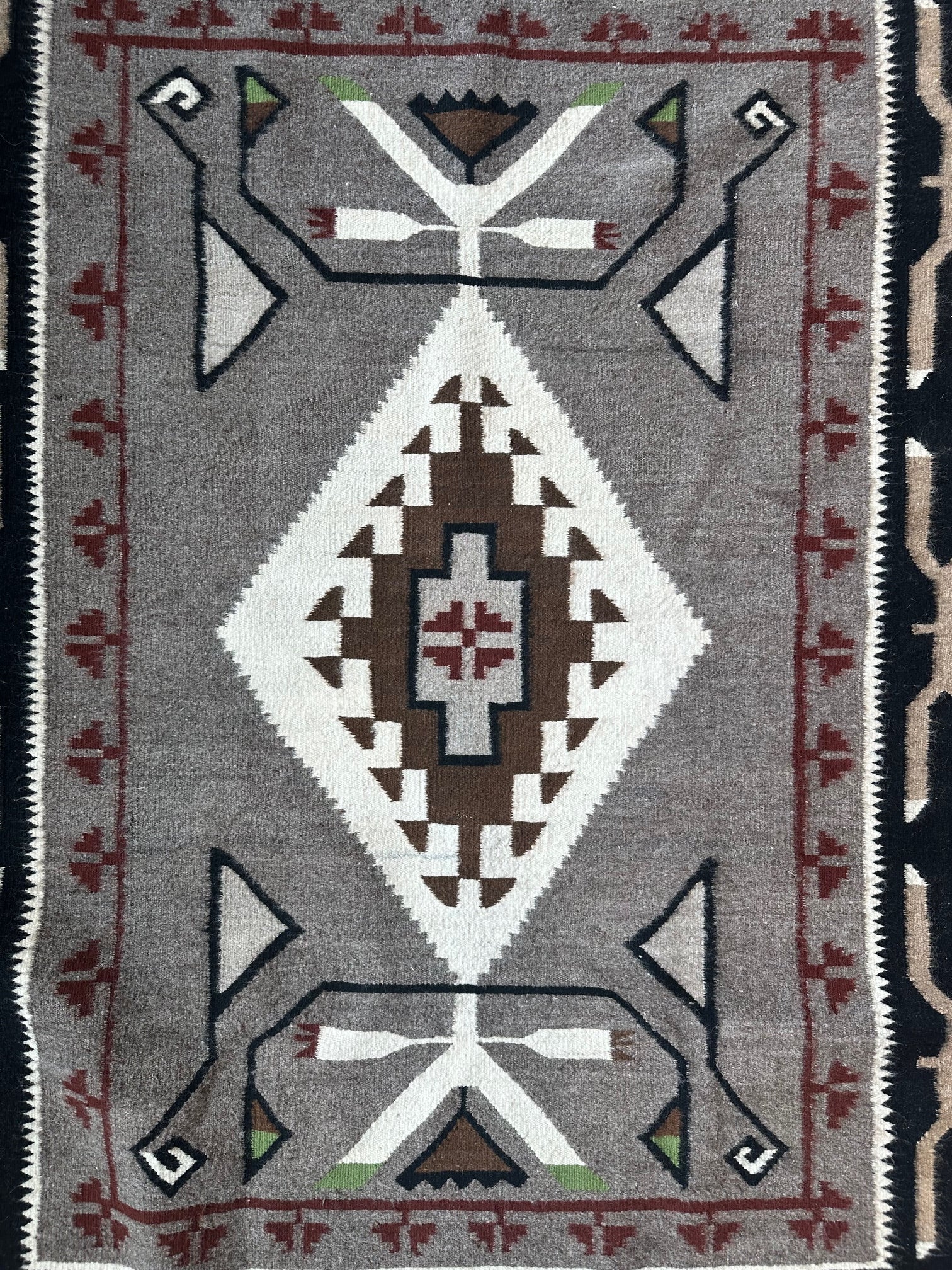 Esther Lee Benally 1990s Teec Nos Pos Navajo Rug 45"x61"