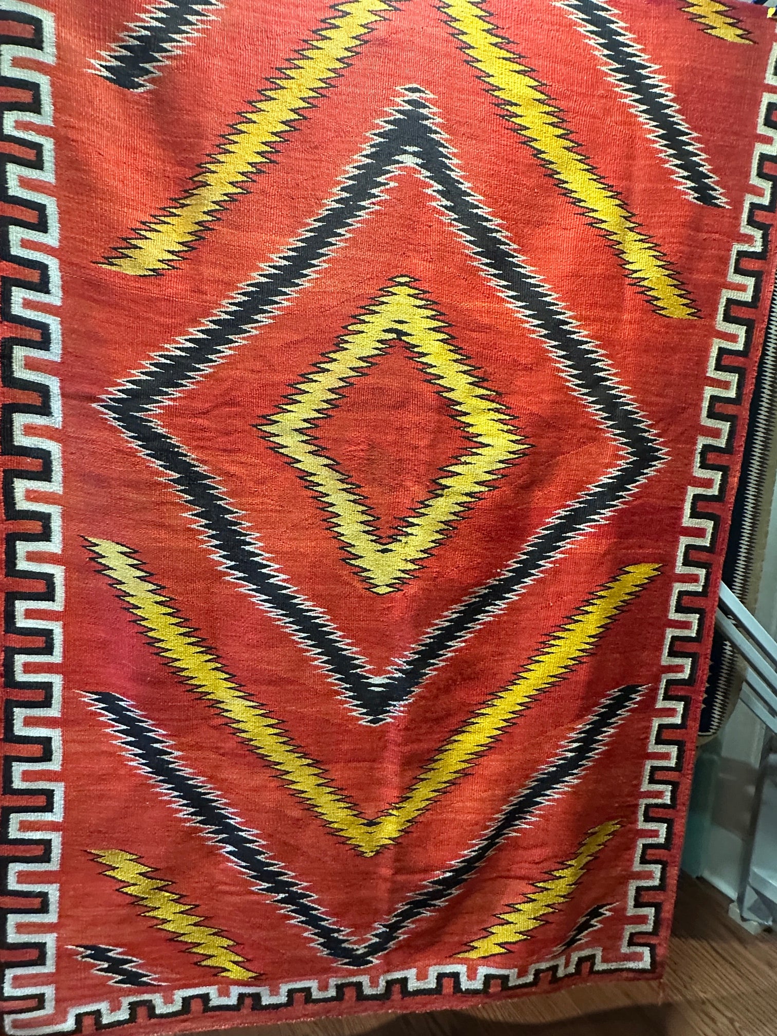 Antique Navajo Transitional Blanket 50" x 85" circa 1900s