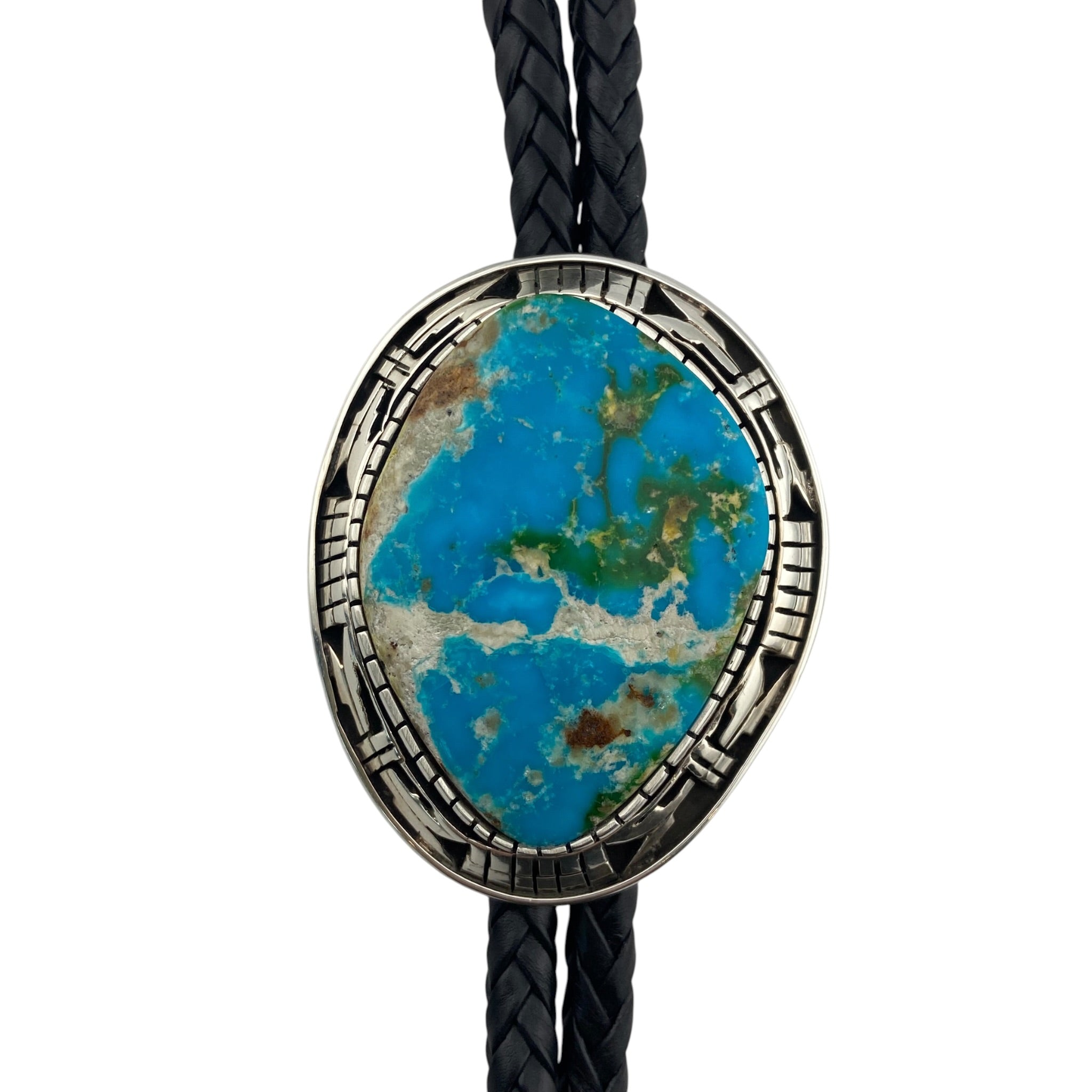 sonoran gold, turquoise, tony chino, acoma pueblo, sterling silver, bolo tie