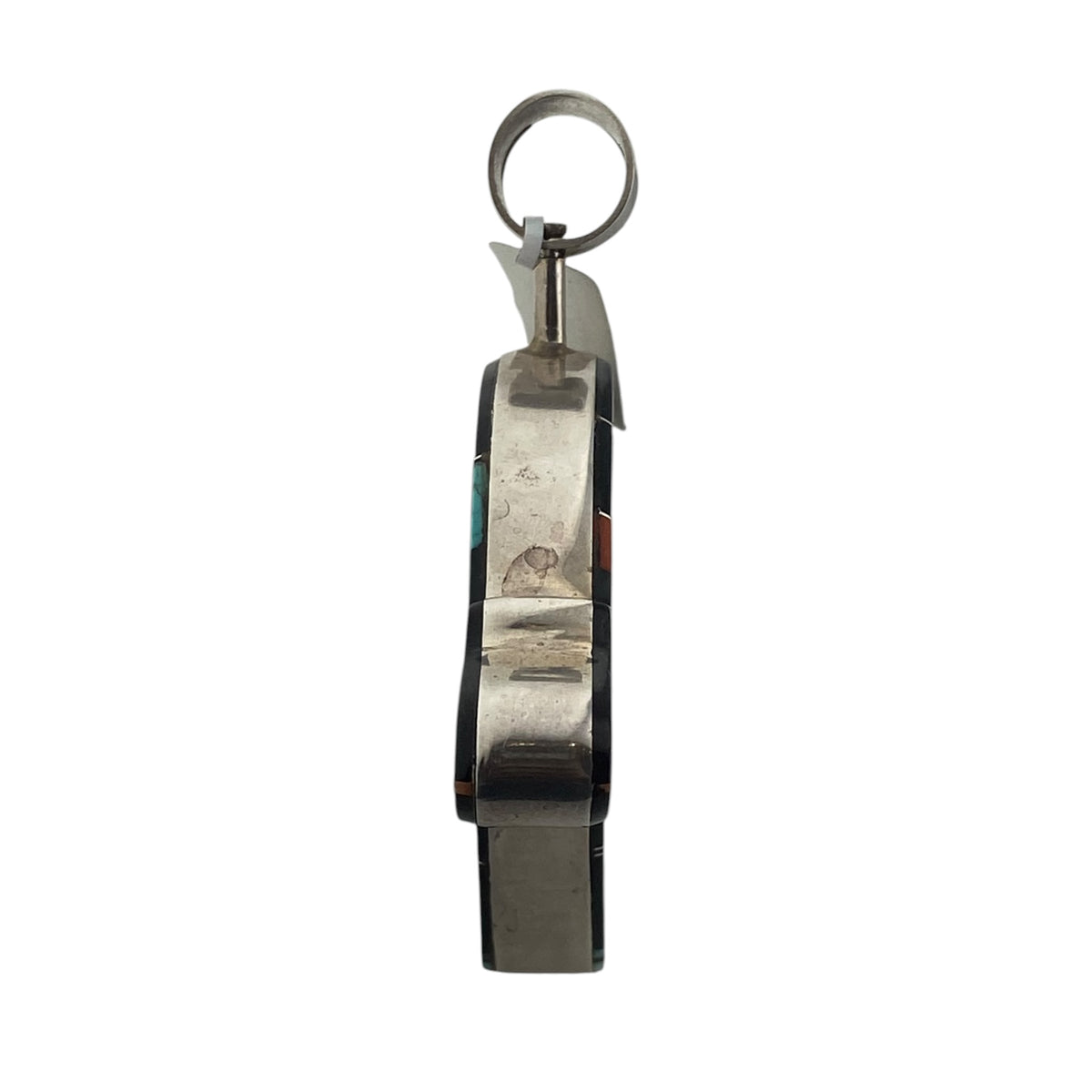 Clayton Tom Navajo Double Sided Micro Inlay Bear Pendant