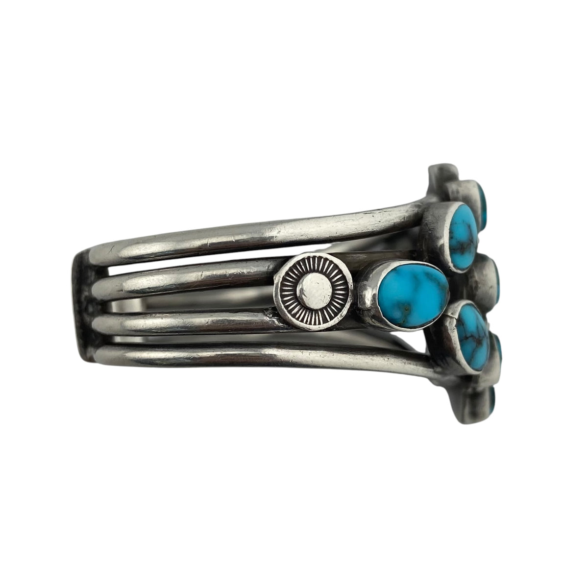 Vintage Navajo Cluster Turquoise Bracelet