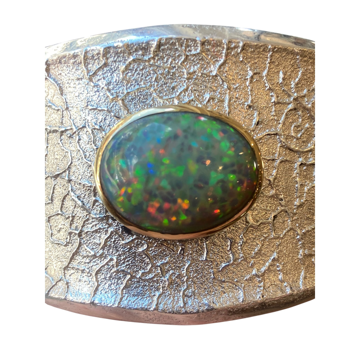 ethiopian opal, tufa cast, 14 kt, ric charlie