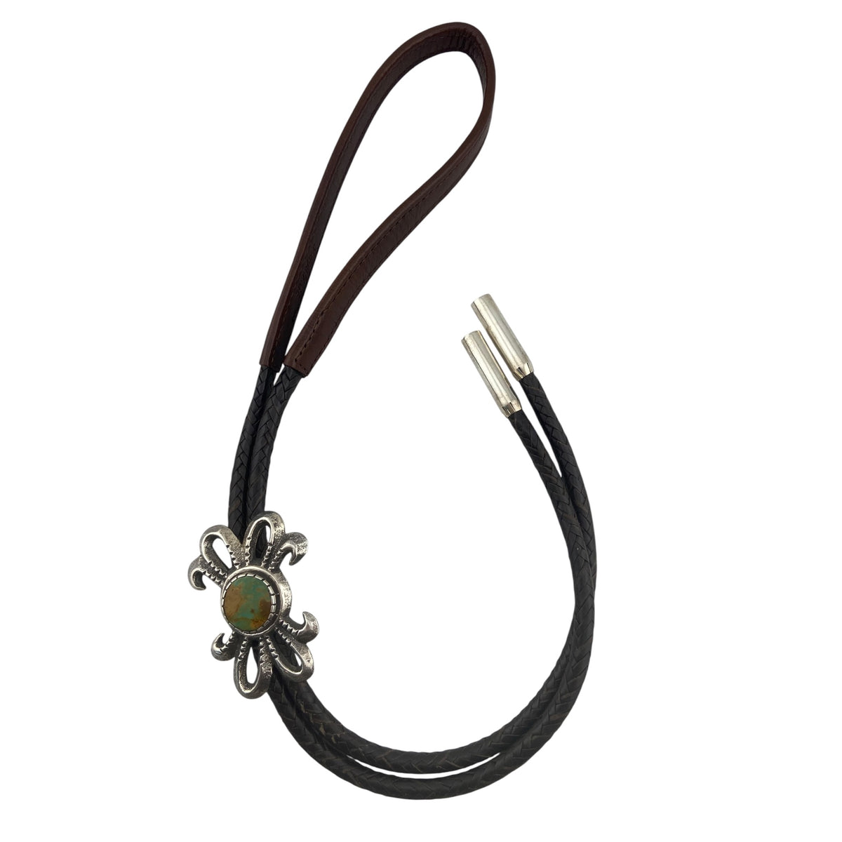Gary Custer Navajo Tufa Cast Bolo w/Tyrone Turquoise