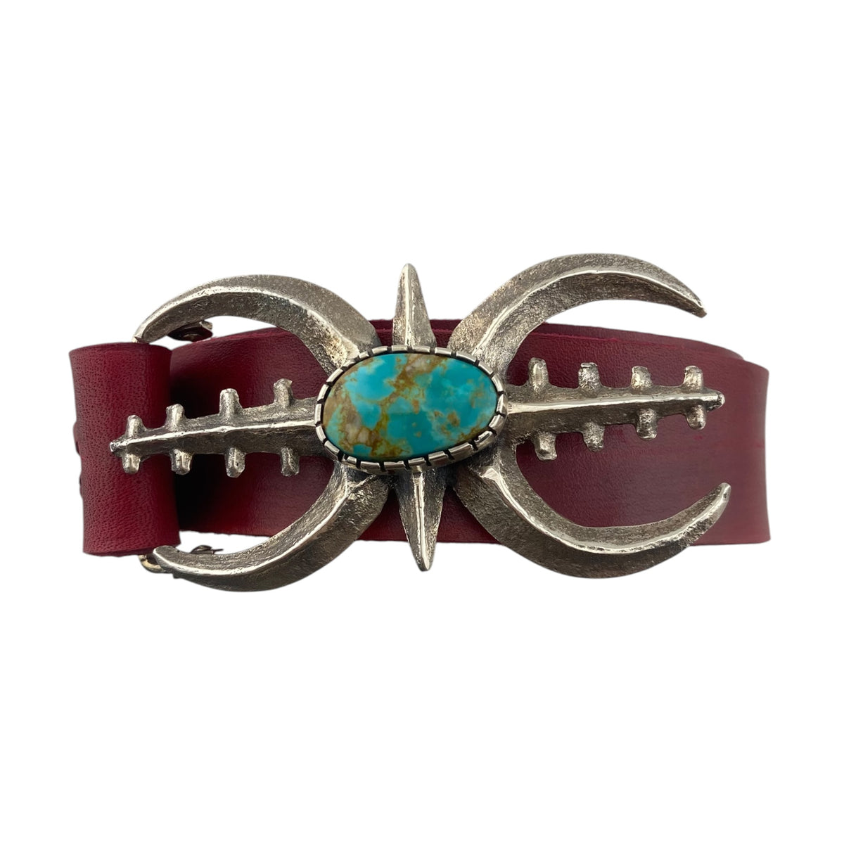 Jaycee Custer Navajo Tufa Cast Buckle w/#8 Turquoise