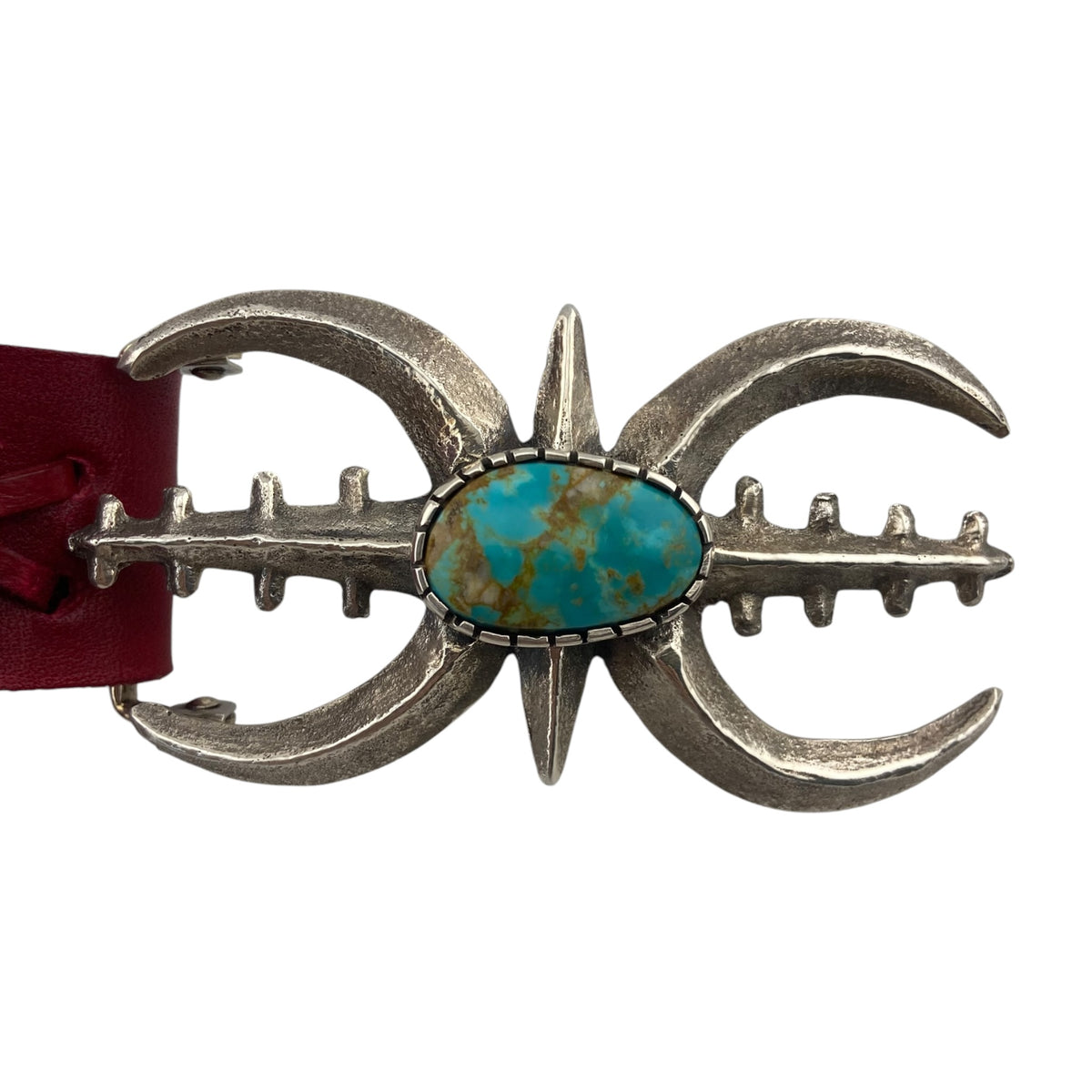 Jaycee Custer Navajo Tufa Cast Buckle w/#8 Turquoise
