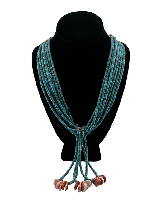 Navajo Turquoise Heishi Necklace, authentic navajo jewelry, native american arts, telluride jewelry store, telluride gift shop 