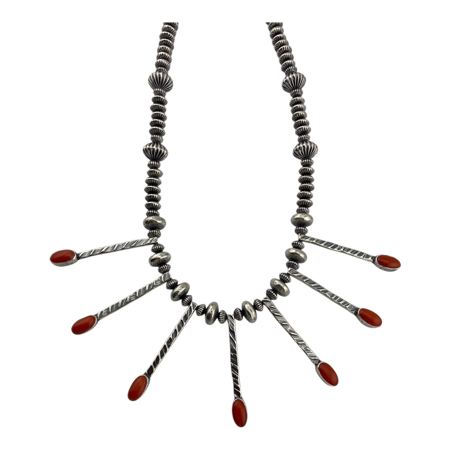 Mary & Everett Teller Coral Raindrop Necklace