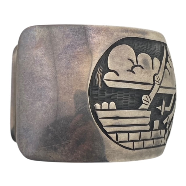 Hopi Overlay Cuff With Eagle Dancer in Pueblo