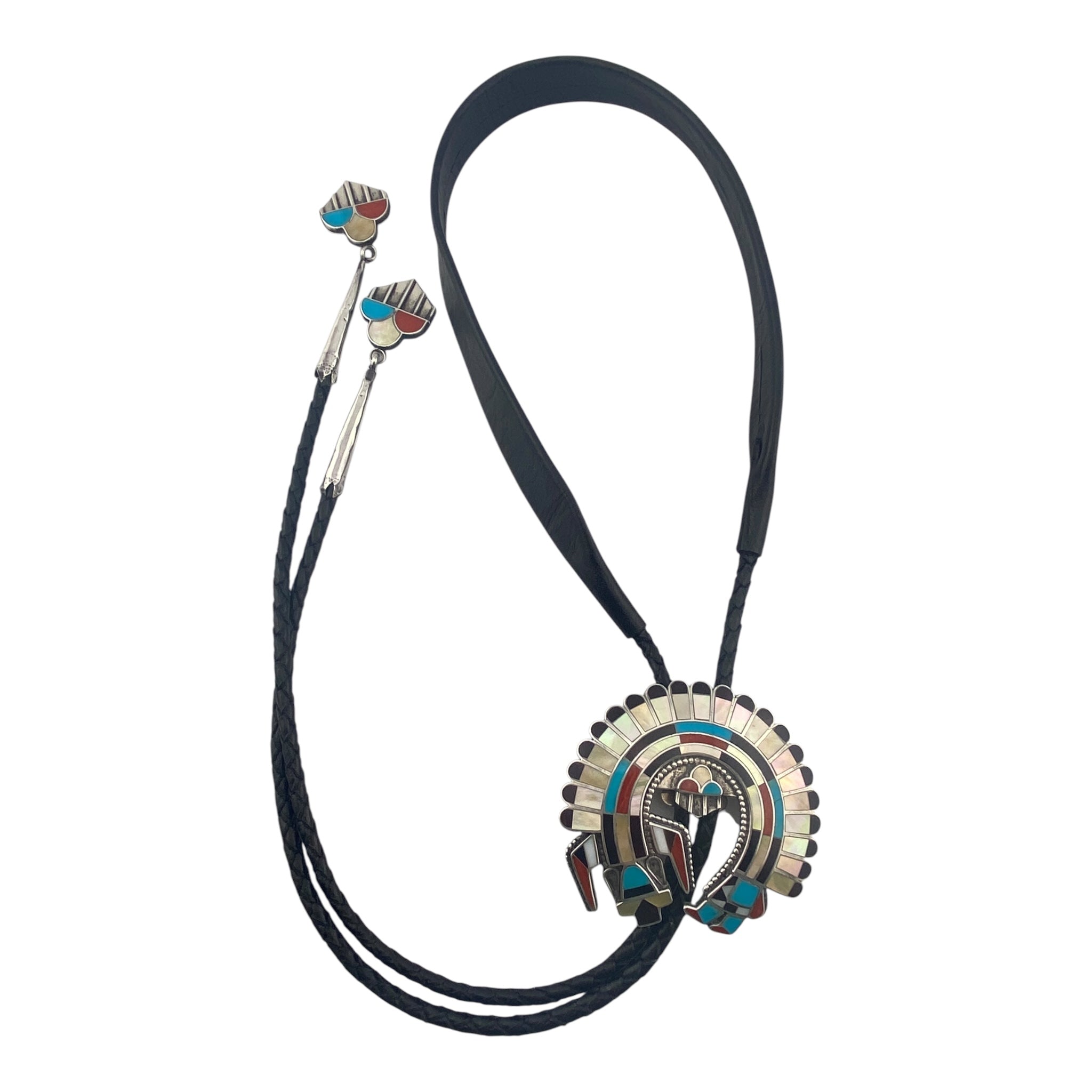 Louise & Felica Chavez Zuni Multi Stone Rainbow Man Bolo