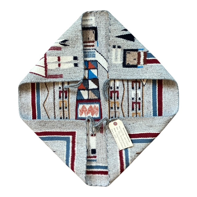 Christine Johnson Navajo Yei Sand Painting Weaving 23" x 25"