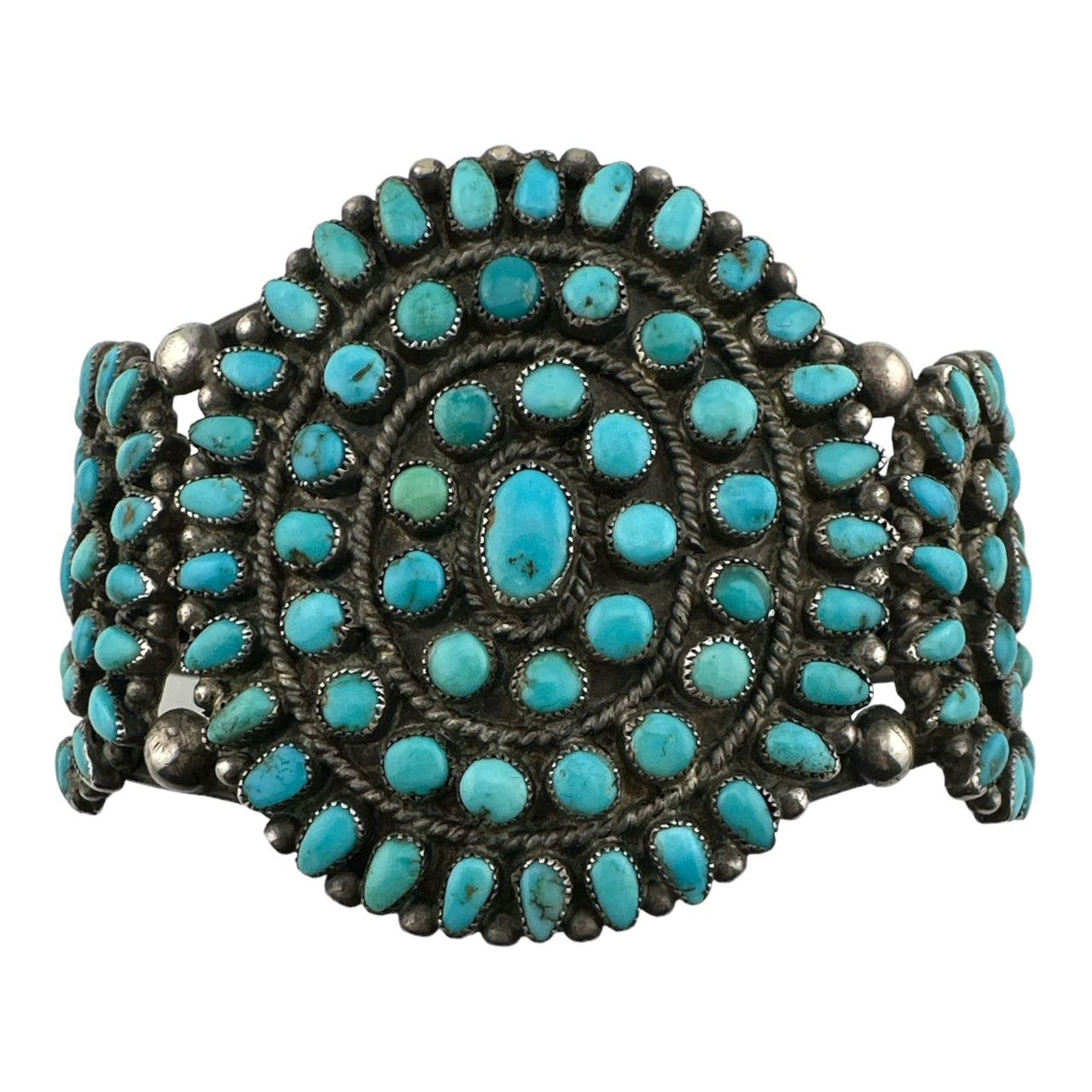 Zuni Vintage Turquoise Cluster Bracelet, authentic native american jewelry for sale, telluride jewelry store, telluride gallery