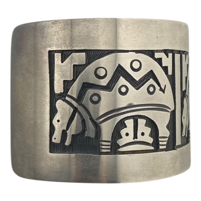 Wide Hopi Overlay Bear Bracelet