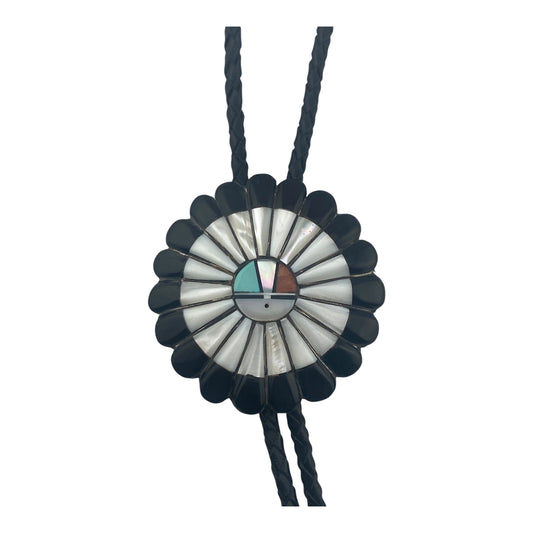 Zuni inlay, sunface, bolo tie, zuni jewelry, jewelry store telluride