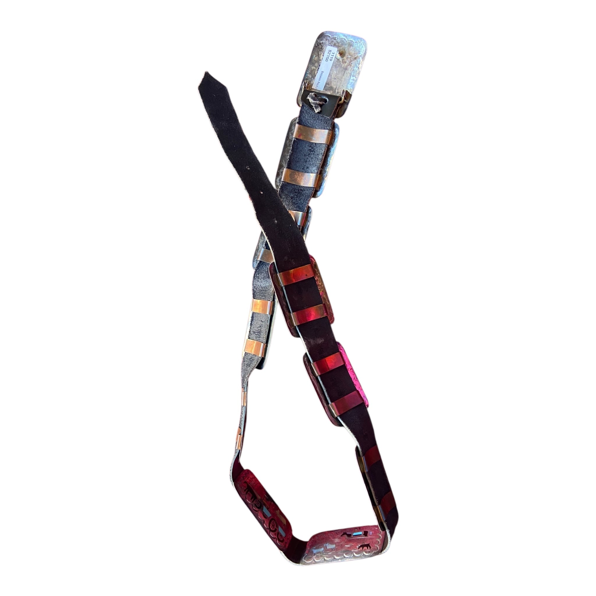 Benjamin Becenti Navajo Storyteller Inlay Concho Belt