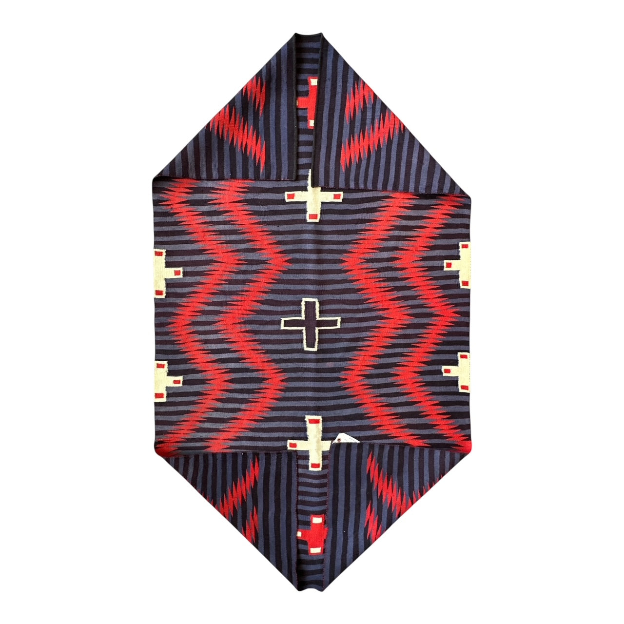 Germantown Moki Navajo Wearing Blanket - 39" x 71" - Repair - Bound end to repair damanged ward edge