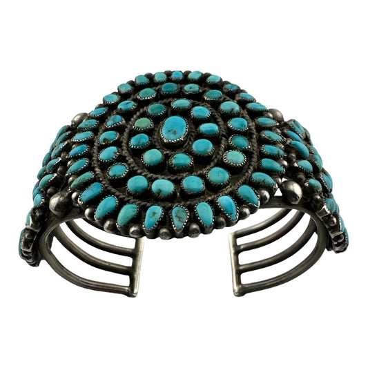 Zuni Vintage Turquoise Cluster Bracelet, authentic native american jewelry for sale, telluride jewelry store, telluride gallery 