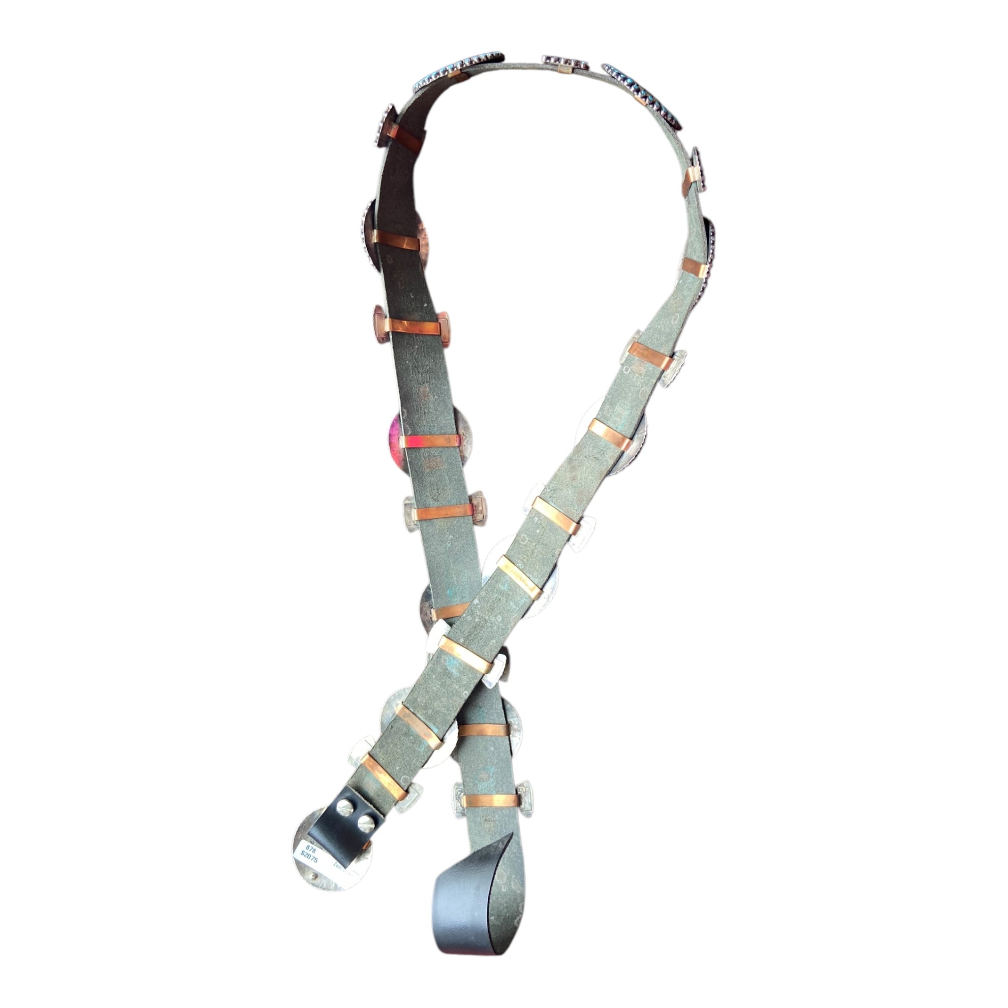 Violet & Jeffrey Begay Navajo Cluster Concho Belt w/Block Turquoise
