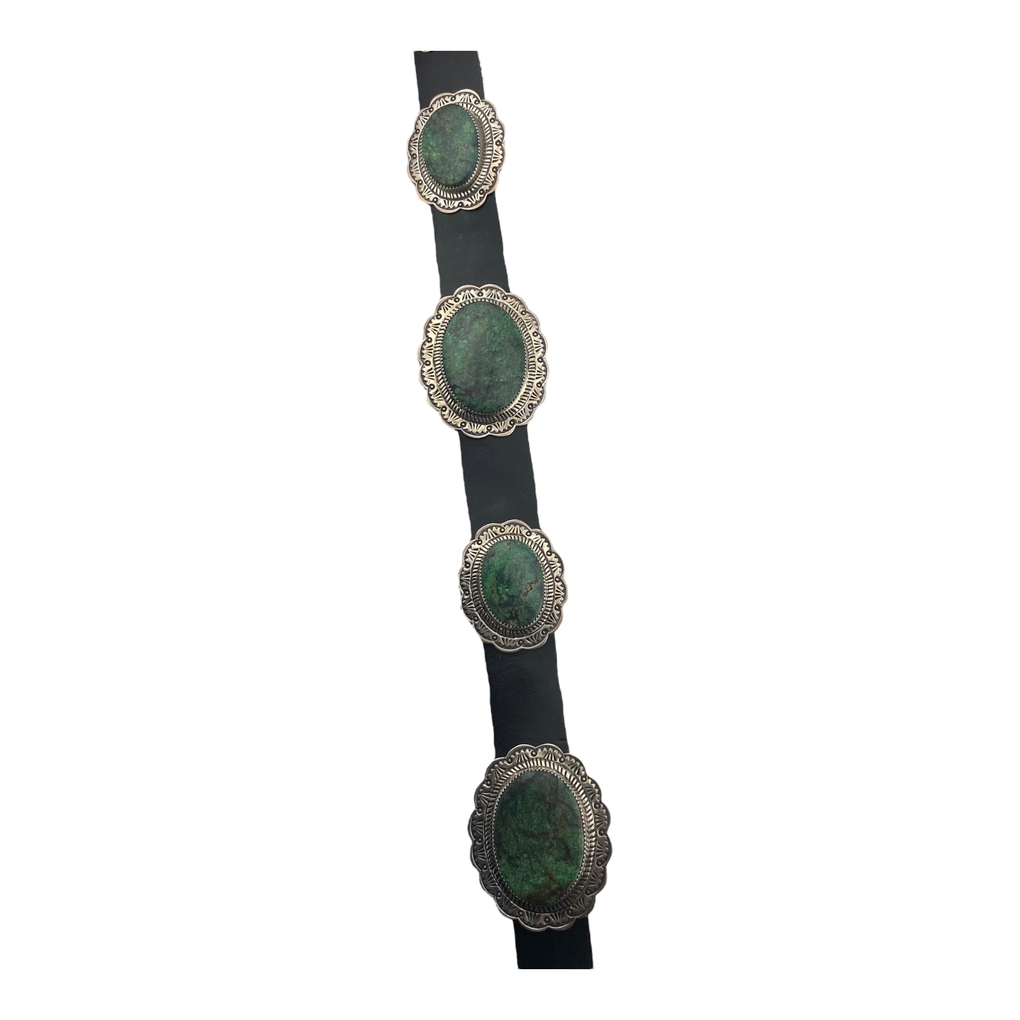 Marcella James Battle Mountain Variscite Concho Belt