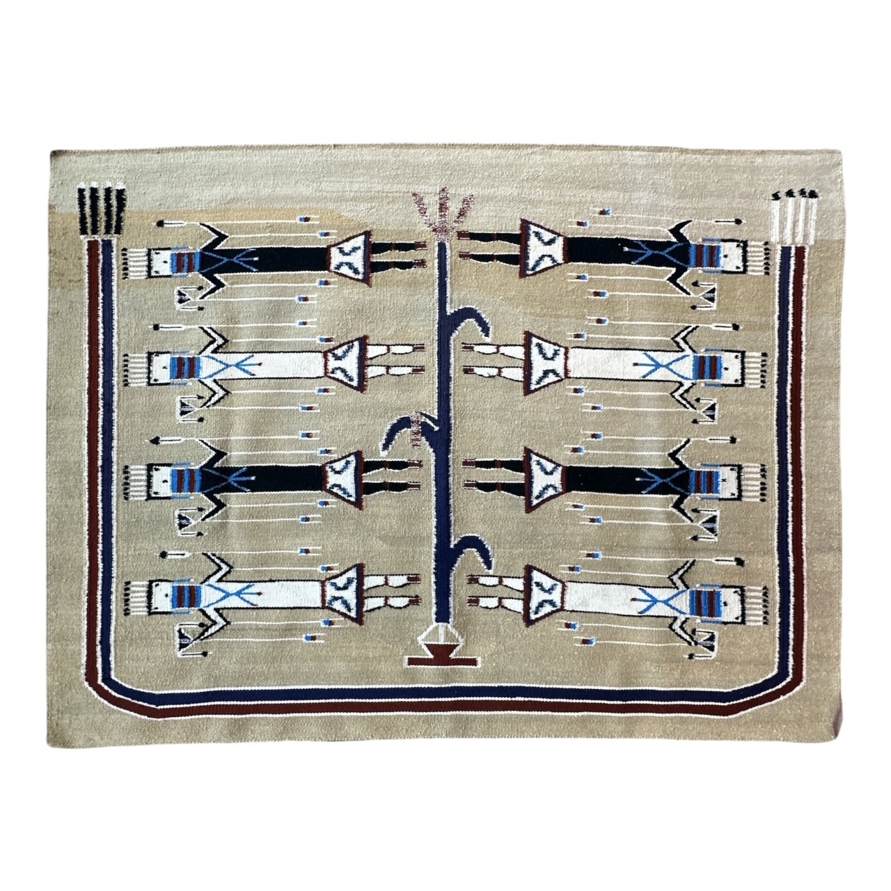 Vintage Navajo Rug, Navajo Rug for sale, Yei Navajo, sand painting navajo, telluride art gallery, 