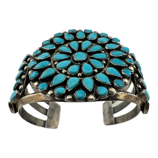 Zuni Vintage Turquoise Cluster Bracelet, authentic navajo jewelry for sale, telluride jewelry store, telluride gallery 