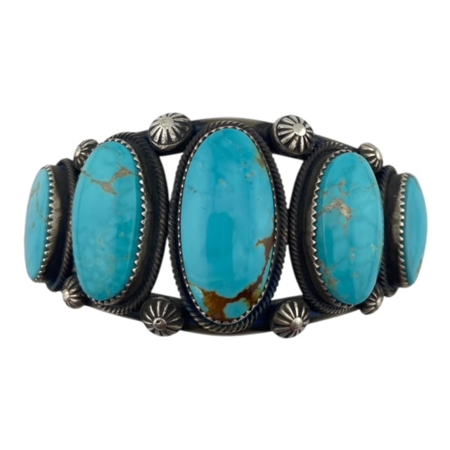 Kingman Turquoise Navajo Bracelet - Att. Jessie Claw, navajo jewelry for sale, jewelry store telluride, turquoise jewelry for sale, art gallery telluride, gift shop telluride 