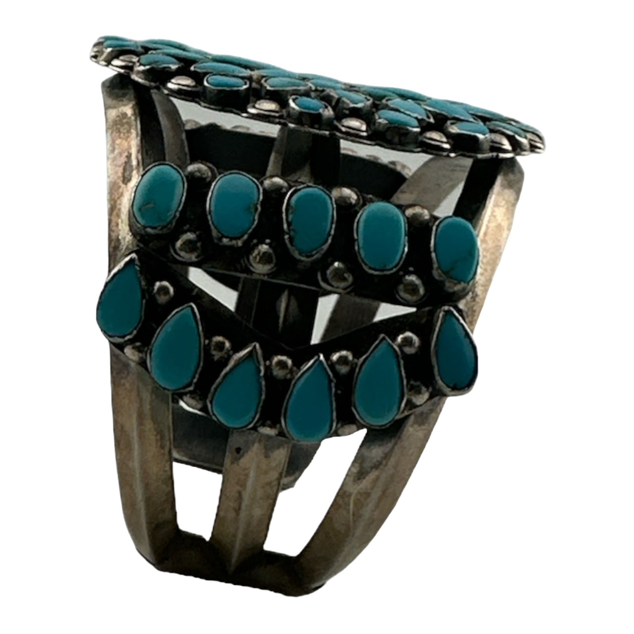 Zuni Vintage Turquoise Cluster Bracelet, authentic navajo jewelry for sale, telluride jewelry store, telluride gallery