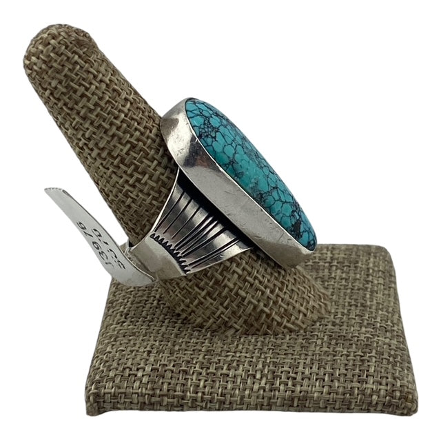 Mary and Everett Teller Cloud Mountain Turquoise Navajo Ring