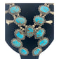 Navajo Red Web Turquoise Squash Blossom