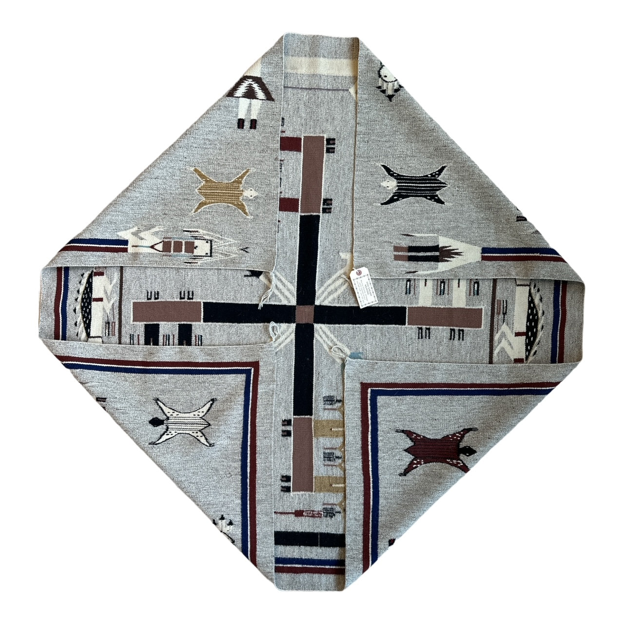 Navajo sandpainting weaving, navajo rug for sale, navajo textile, native made weaving, telluride art gallery 