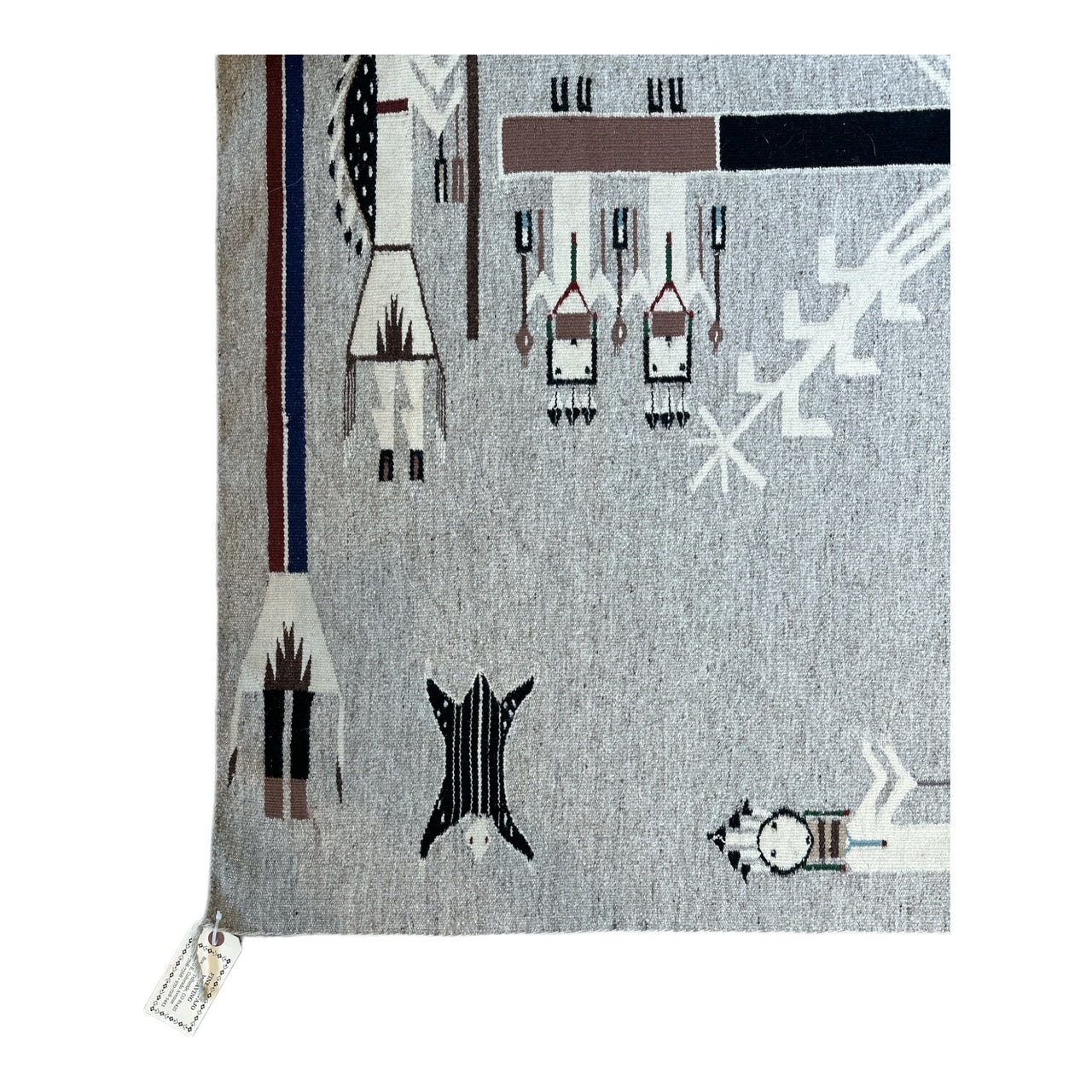 Navajo sandpainting weaving, navajo rug for sale, navajo textile, native made weaving, telluride art gallery 