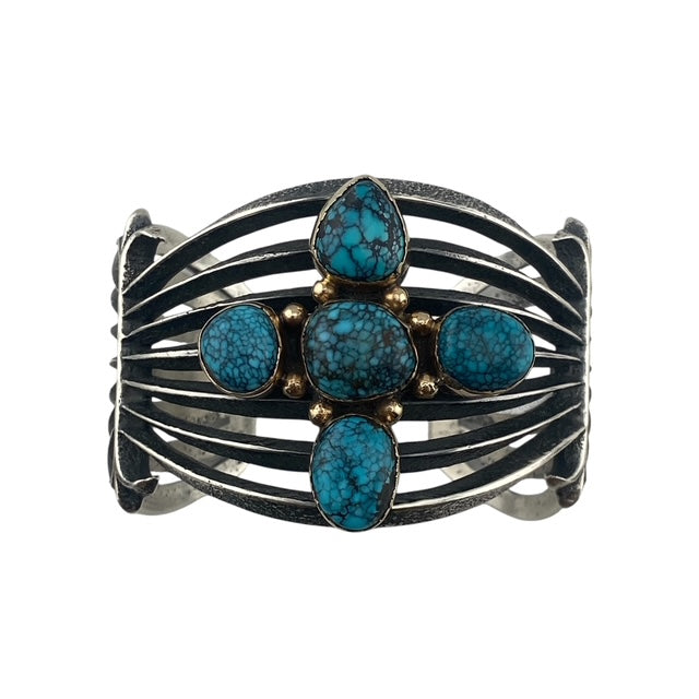 Aaron Anderson Apache Blue Turquoise w/14kt